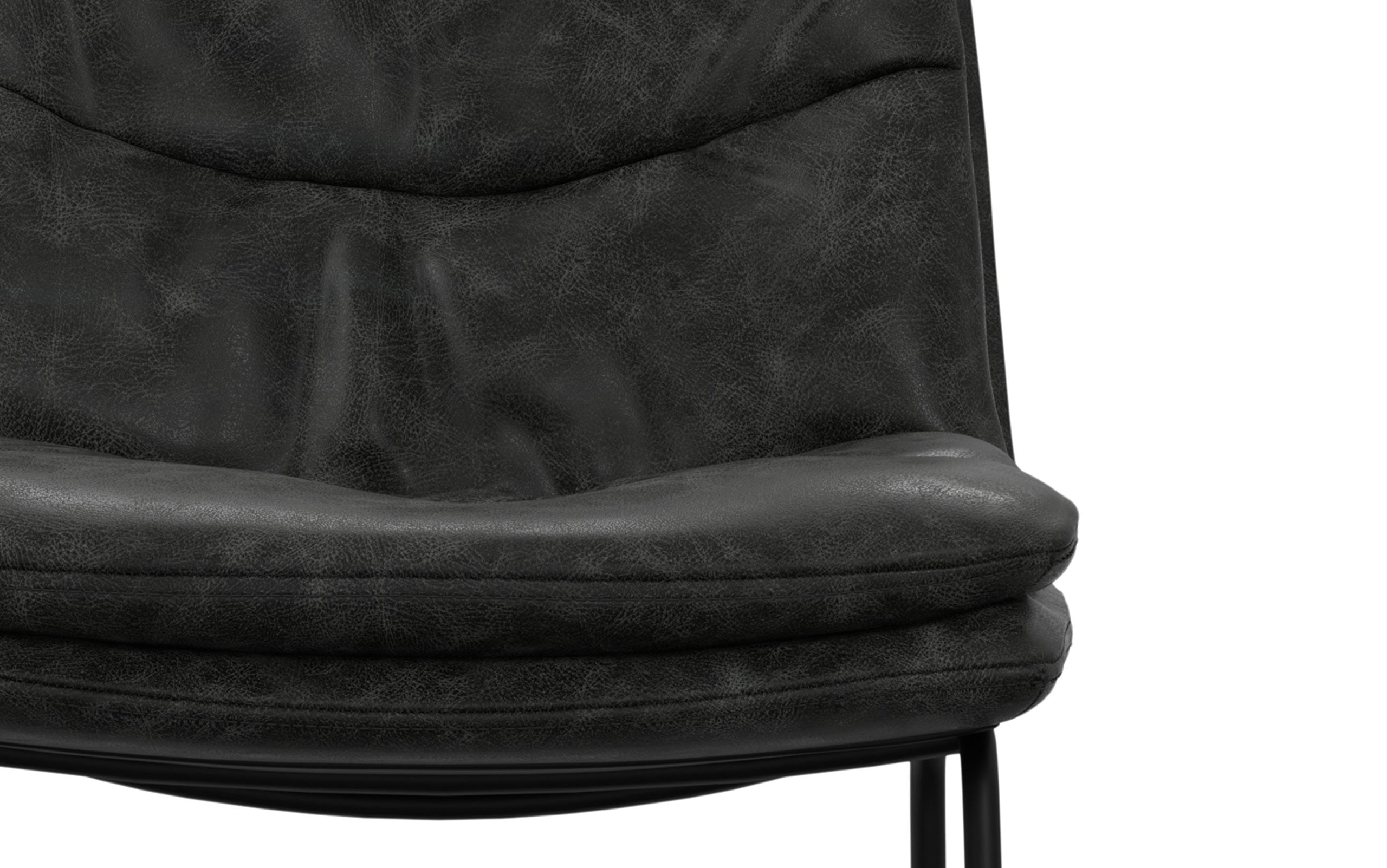 Distressed Charcoal Grey Distressed Vegan Leather | Danika Bar Stool (Set of 2)