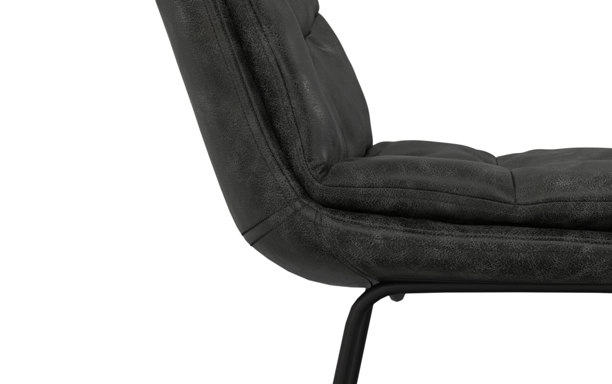 Distressed Charcoal Grey Distressed Vegan Leather | Danika Bar Stool (Set of 2)