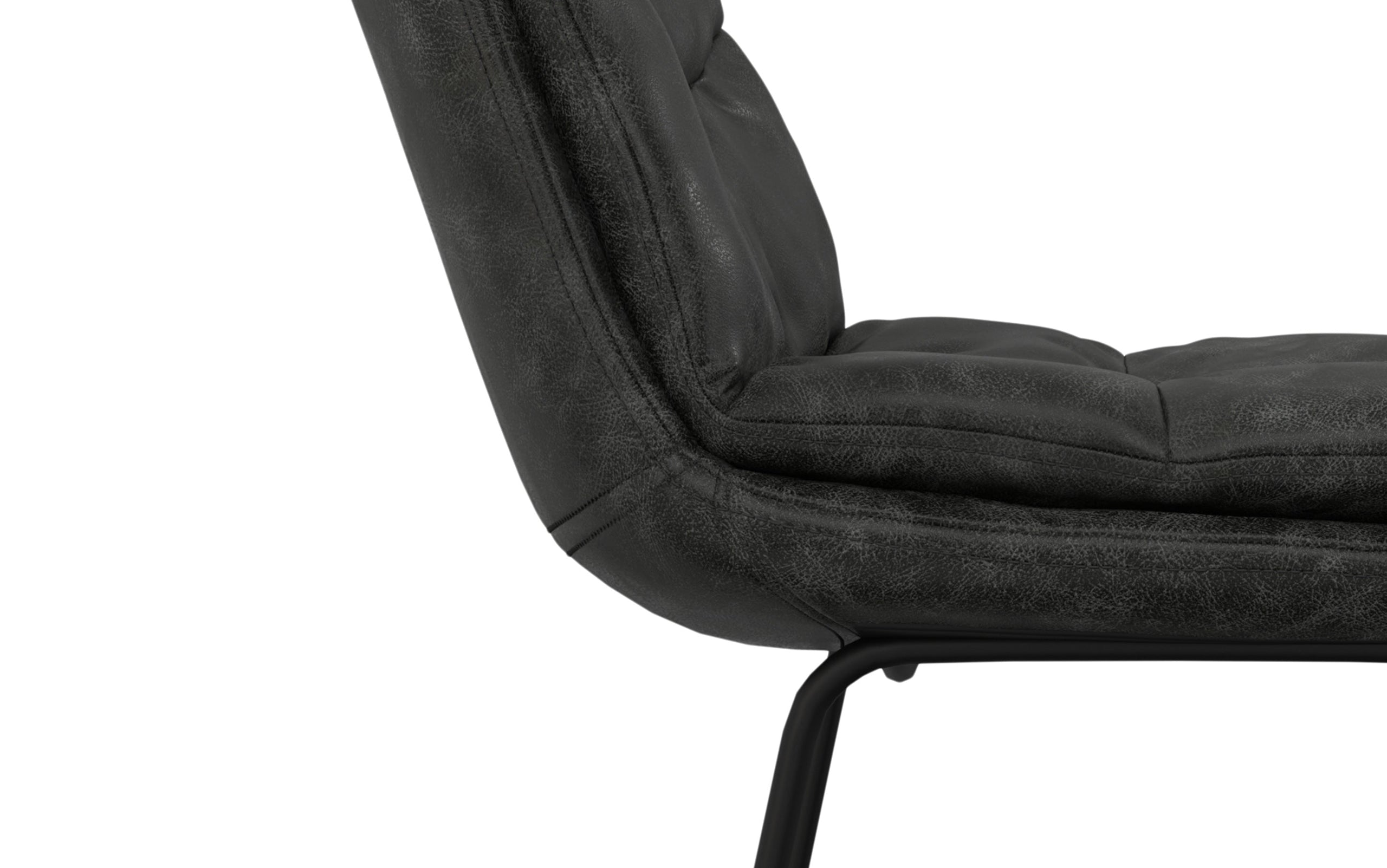 Distressed Charcoal Grey Distressed Vegan Leather | Danika Bar Stool (Set of 2)