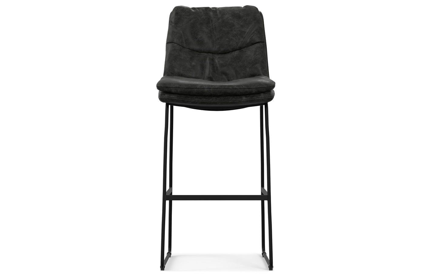 Distressed Charcoal Grey Distressed Vegan Leather | Danika Bar Stool (Set of 2)
