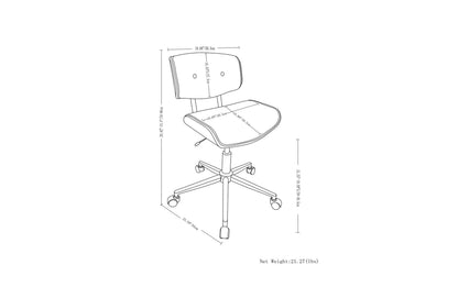 Distressed Slate Grey Distressed Vegan Leather | Dax Bentwood Office Chair