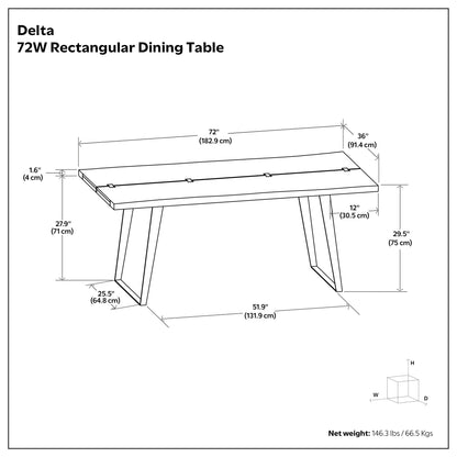 Dark Walnut | Delta Dining Table