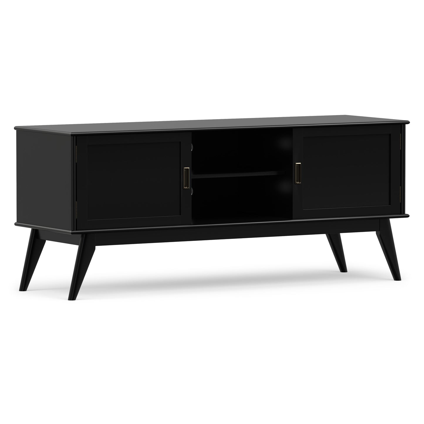 Black | Draper Mid Century Low TV Stand