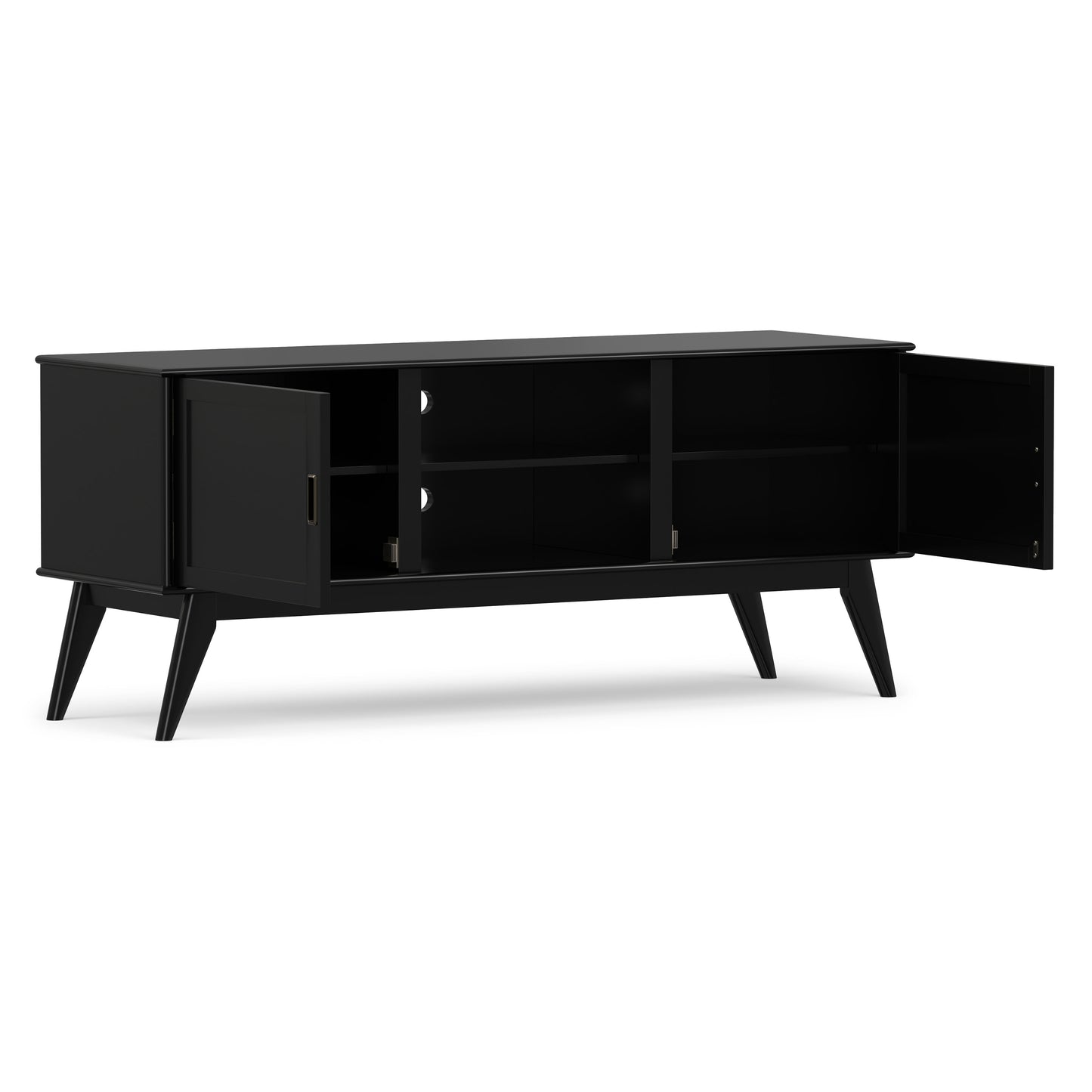 Black | Draper Mid Century Low TV Stand