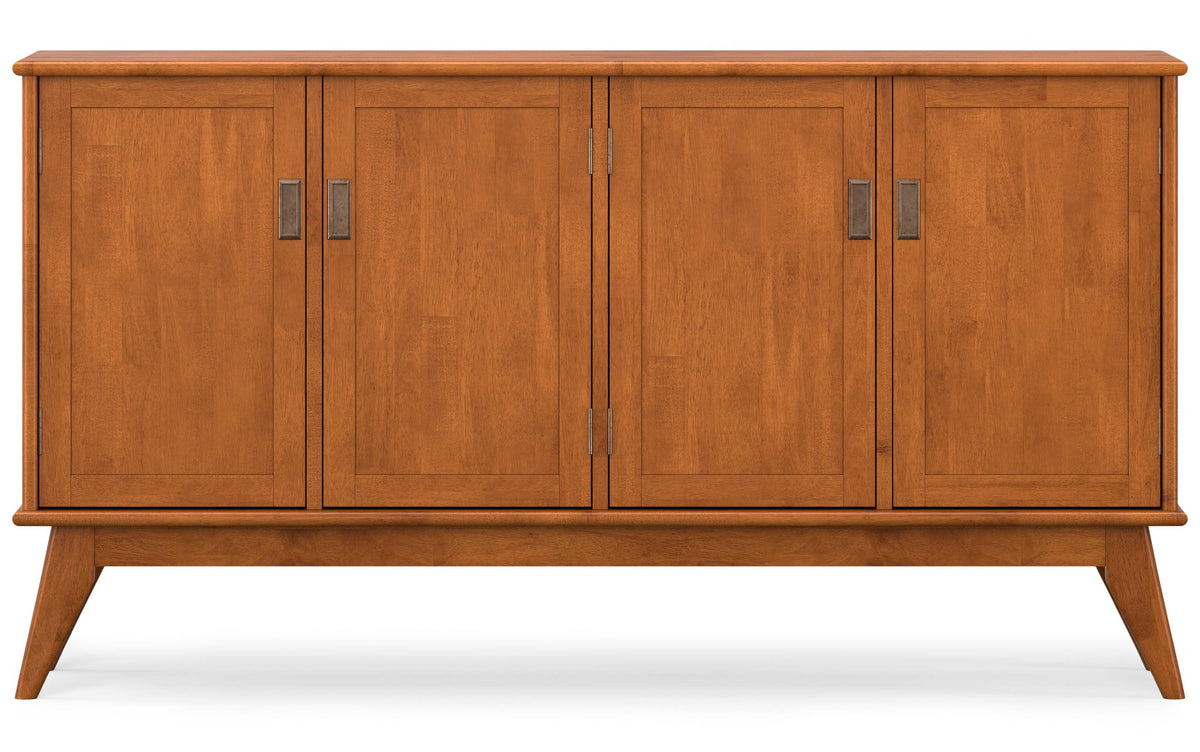 Teak Brown | Draper Mid Century 4 Door Sideboard Buffet