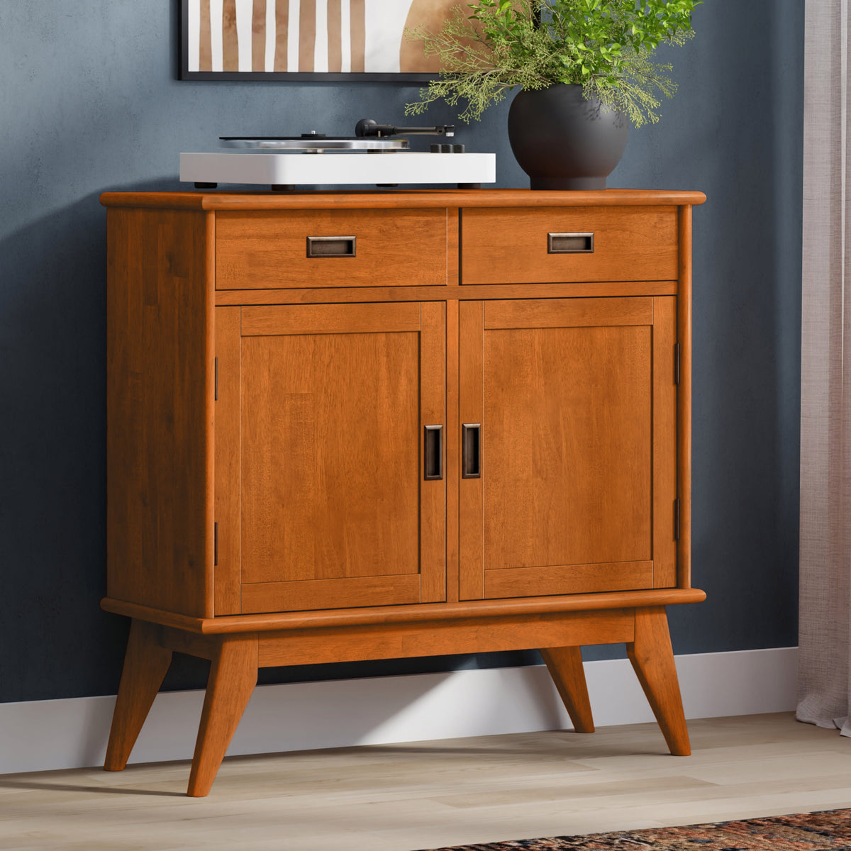 Teak Brown | Draper Mid Century Entryway Storage Cabinet