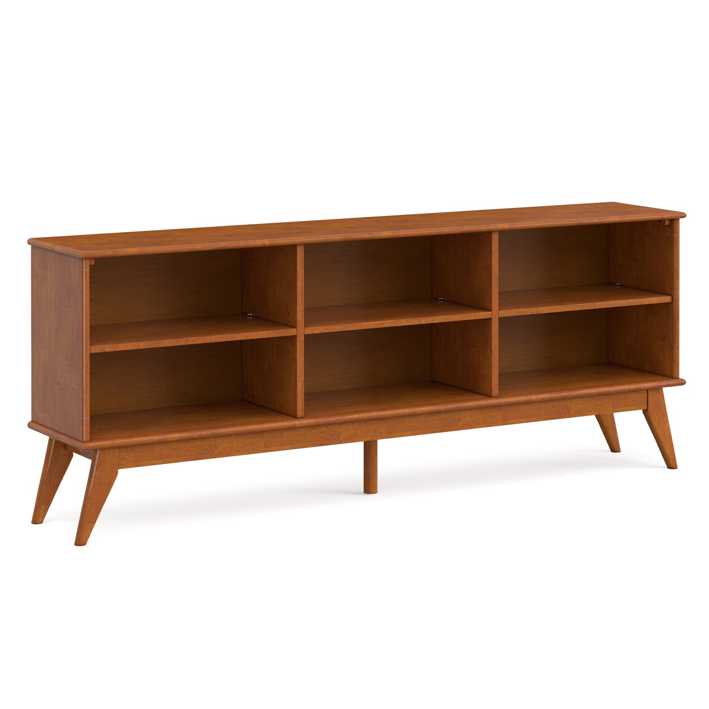 Teak Brown | Draper 76 inch 6 Shelf Bookcase