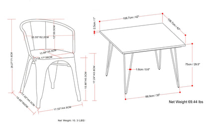 Larkin / Hunter 5 Pc Dining Set in Mango