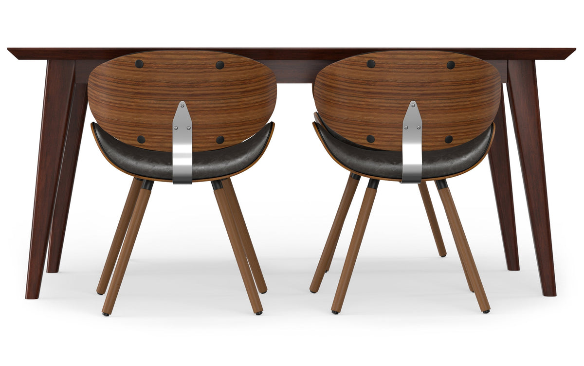 Distressed Brown Distressed Vegan Leather | Marana / Draper 5-Piece Dining Set