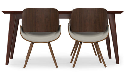 Cream Vegan Leather | Malden / Draper 5 Pc Dining Set With Wood Back Chair