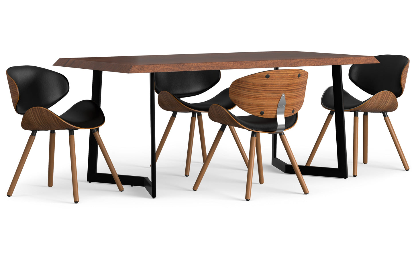 Black/Dark Brown | Marana / Watkins 5-Piece Dining Set
