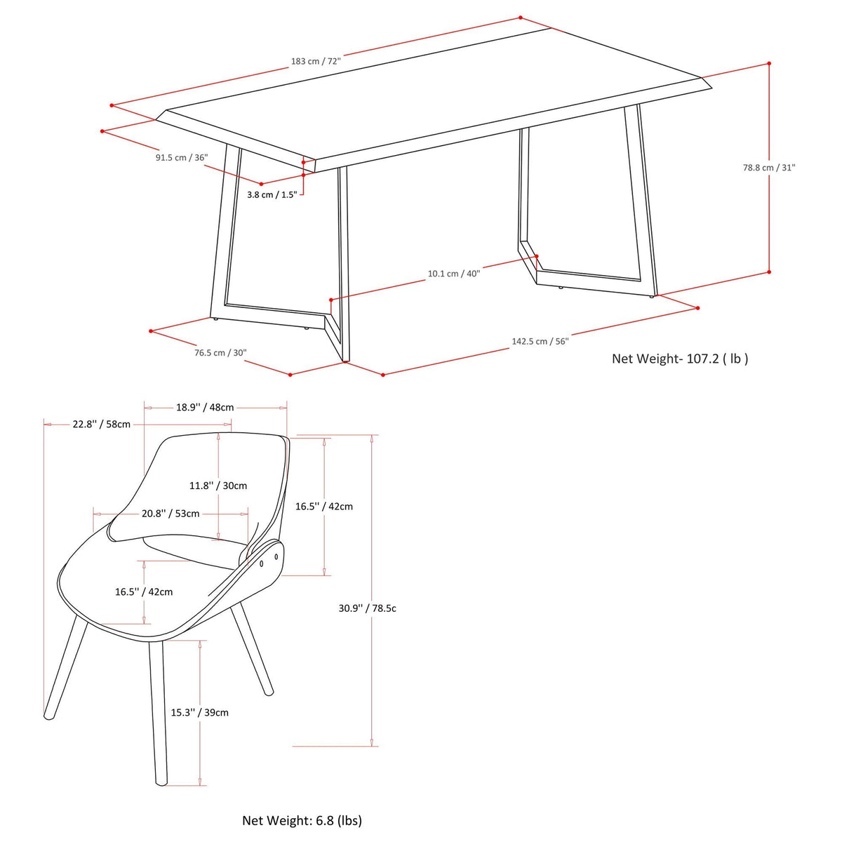 Grey | Malden / Watkins 7 Pc Dining Set