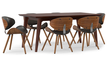 Distressed Brown Distressed Vegan Leather | Marana / Draper 7-Piece Dining Set