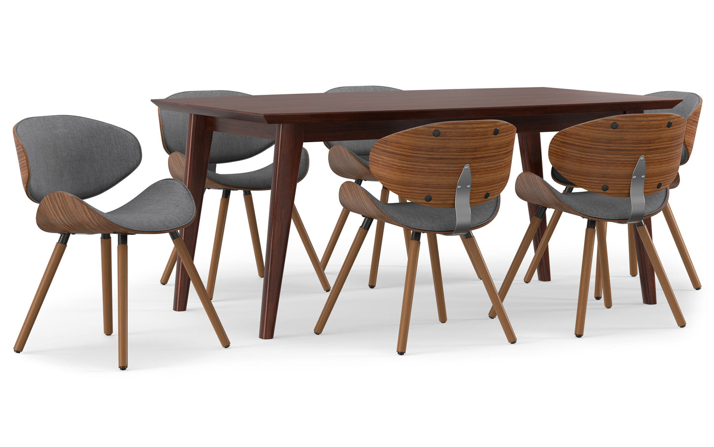 Grey Linen Style Fabric | Marana / Draper 7-Piece Dining Set