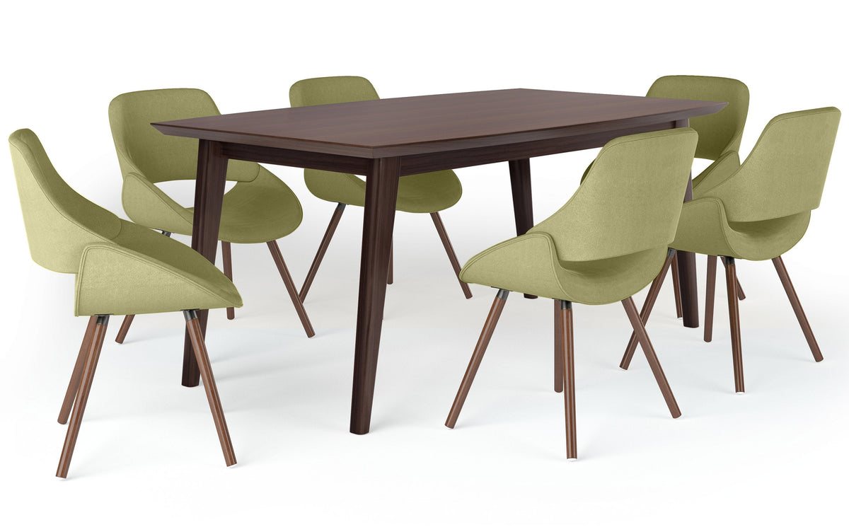 Acid Green Without Woodback | Malden V 7 Piece Dining Set