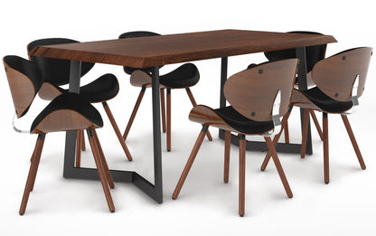 Black/Dark Brown Vegan Leather | Marana / Watkins 7 Piece Dining Set