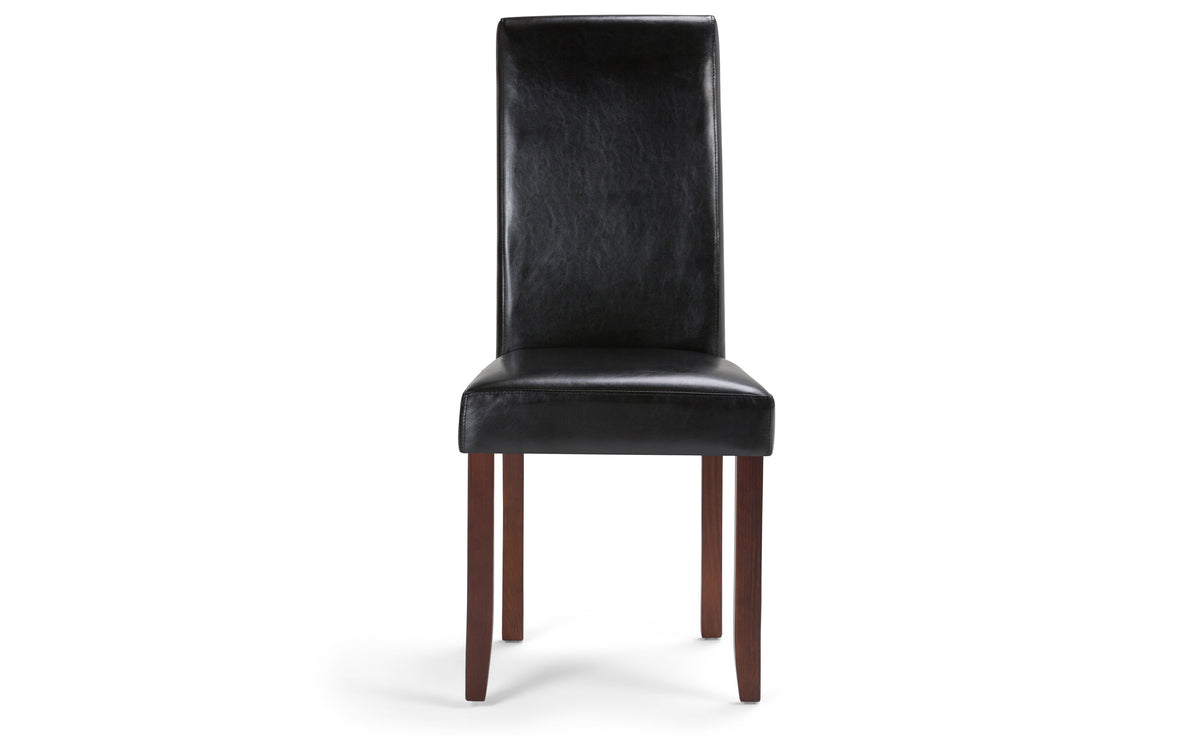Midnight Black/Java Brown Vegan Leather | Acadian 9 Piece Dining Set