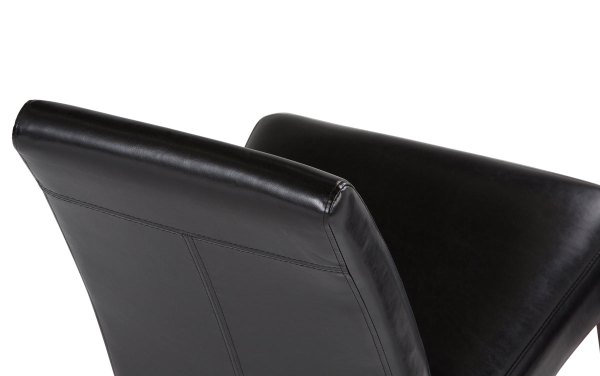 Midnight Black/Java Brown Vegan Leather | Acadian 9 Piece Dining Set
