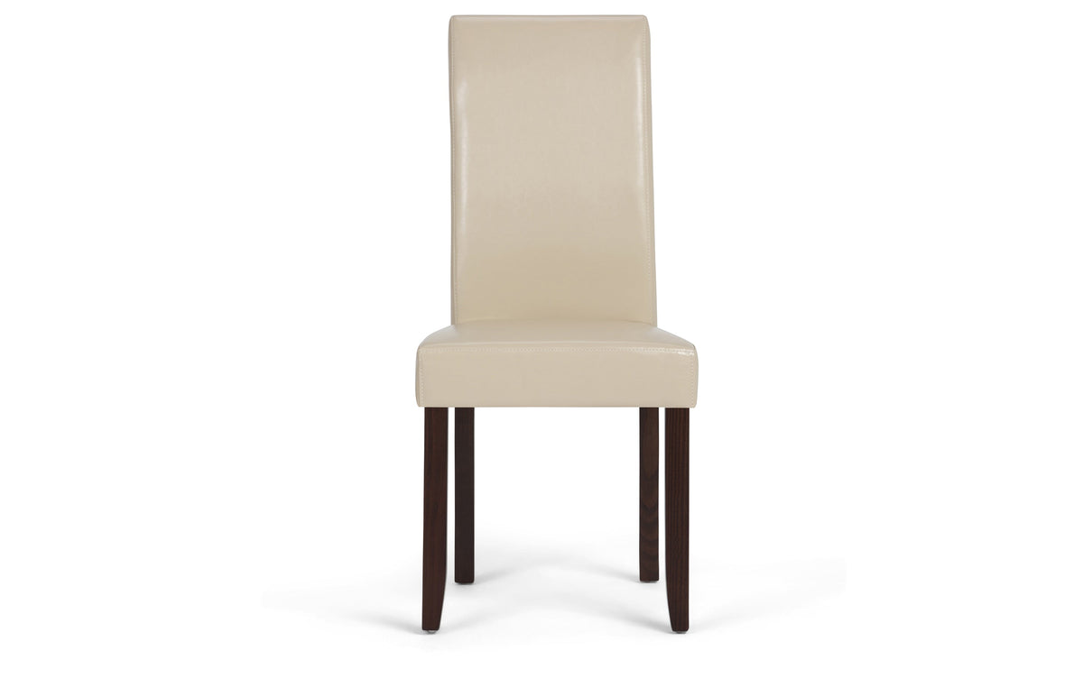 Satin Cream/Java Brown Vegan Leather | Acadian 9 Piece Dining Set