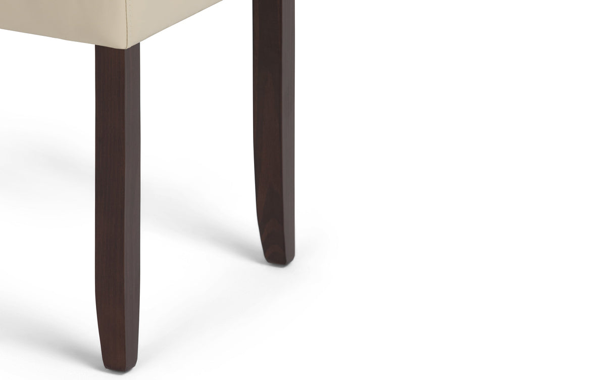 Satin Cream/Java Brown Vegan Leather | Acadian 9 Piece Dining Set