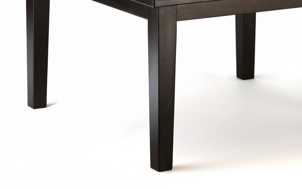 Distressed Black/Java Brown Distressed Vegan Leather | Acadian 9 Piece Dining Set
