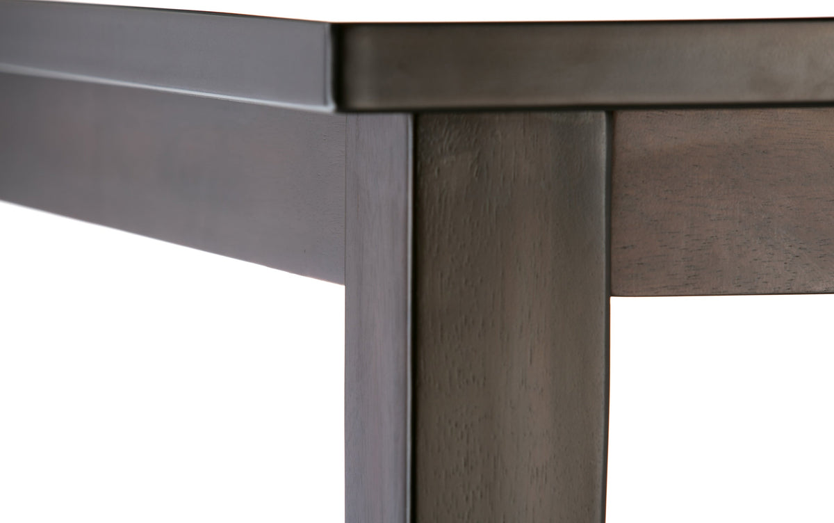 Distressed Black/Java Brown Distressed Vegan Leather | Acadian 9 Piece Dining Set