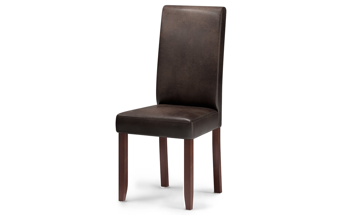 Distressed Brown/Java Brown Distressed Vegan Leather | Acadian 9 Piece Dining Set