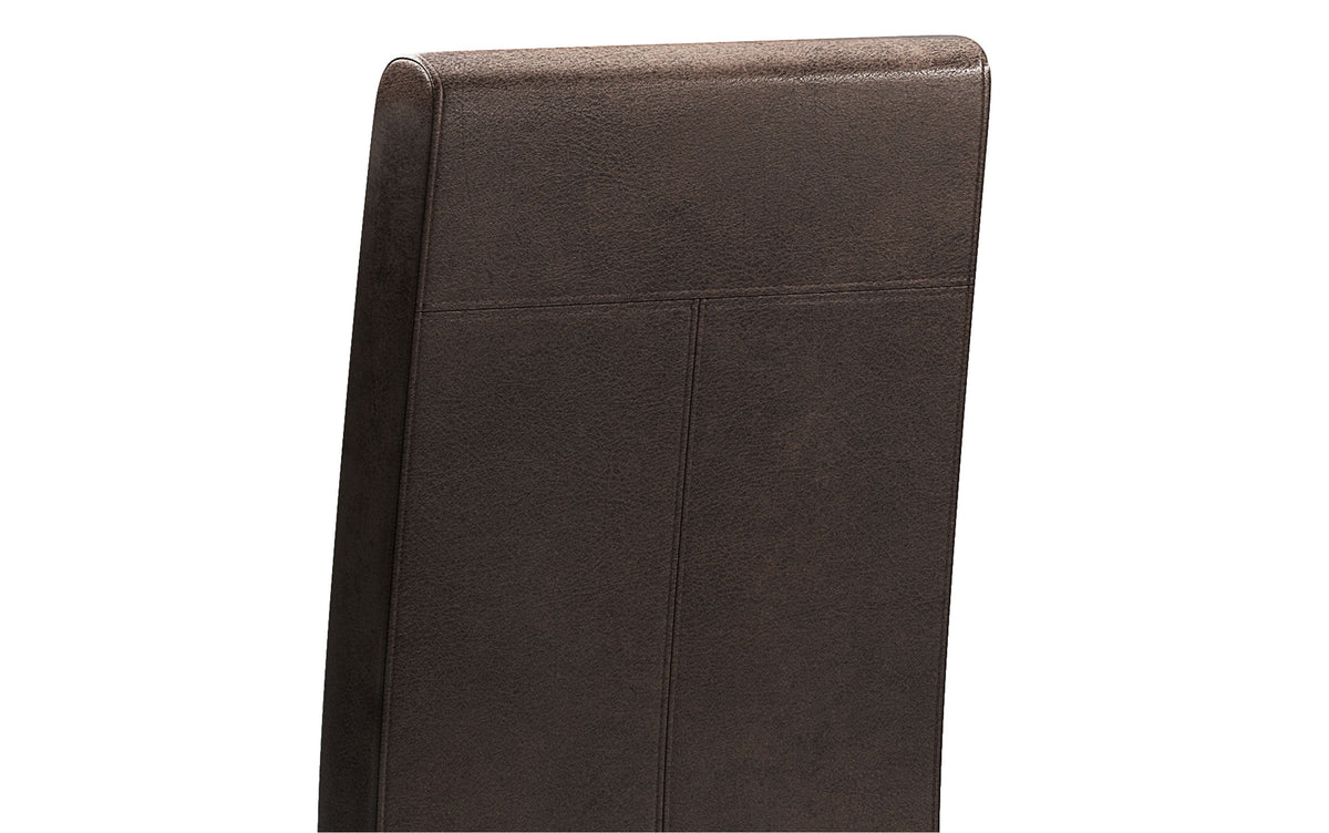 Distressed Brown/Java Brown Distressed Vegan Leather | Acadian 9 Piece Dining Set