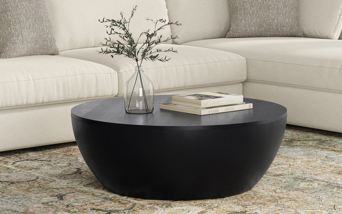 Black | Elmbrook Drum Coffee Table