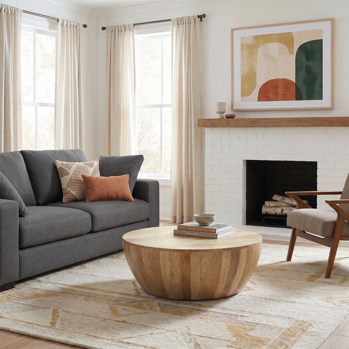Refined Natural | Elmbrook Drum Coffee Table