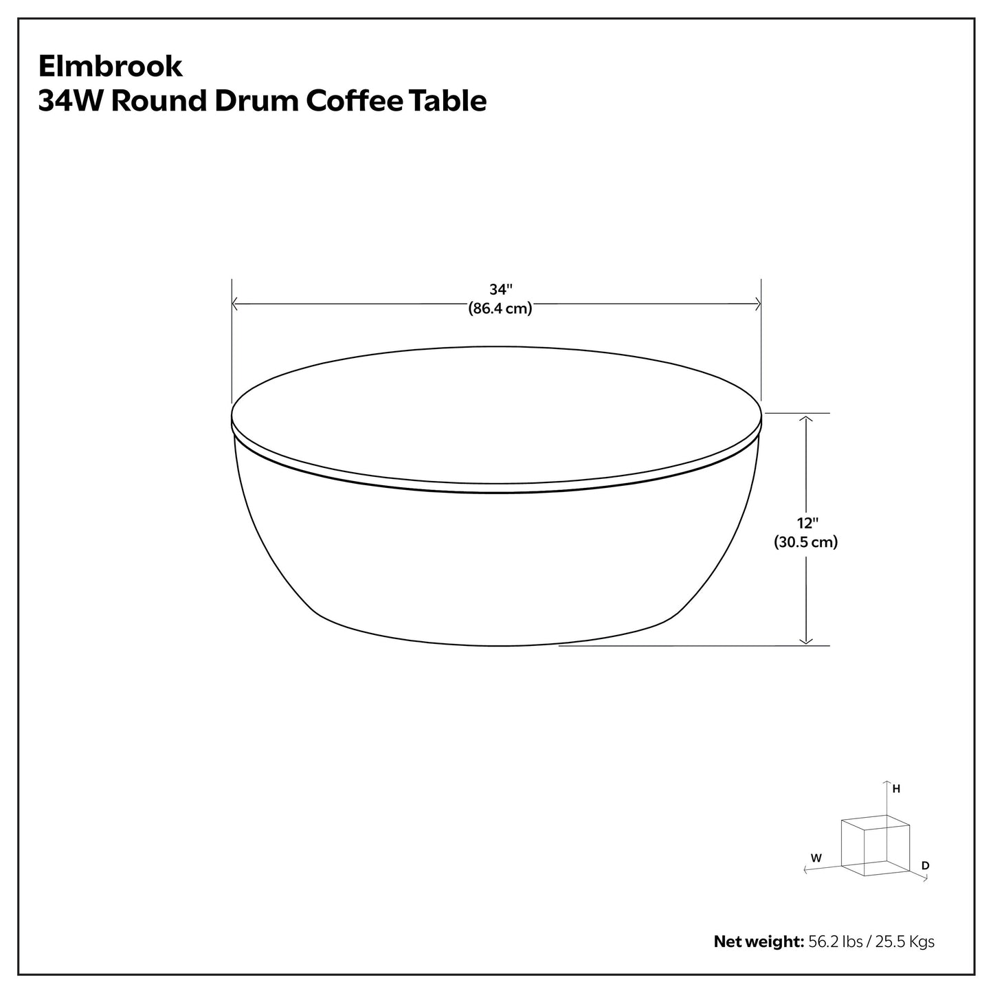 Walnut Brown | Elmbrook Drum Coffee Table