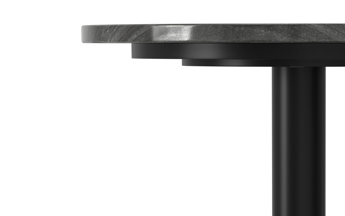 Grey Marble/Black/Silver | Evans  Marble Side Table