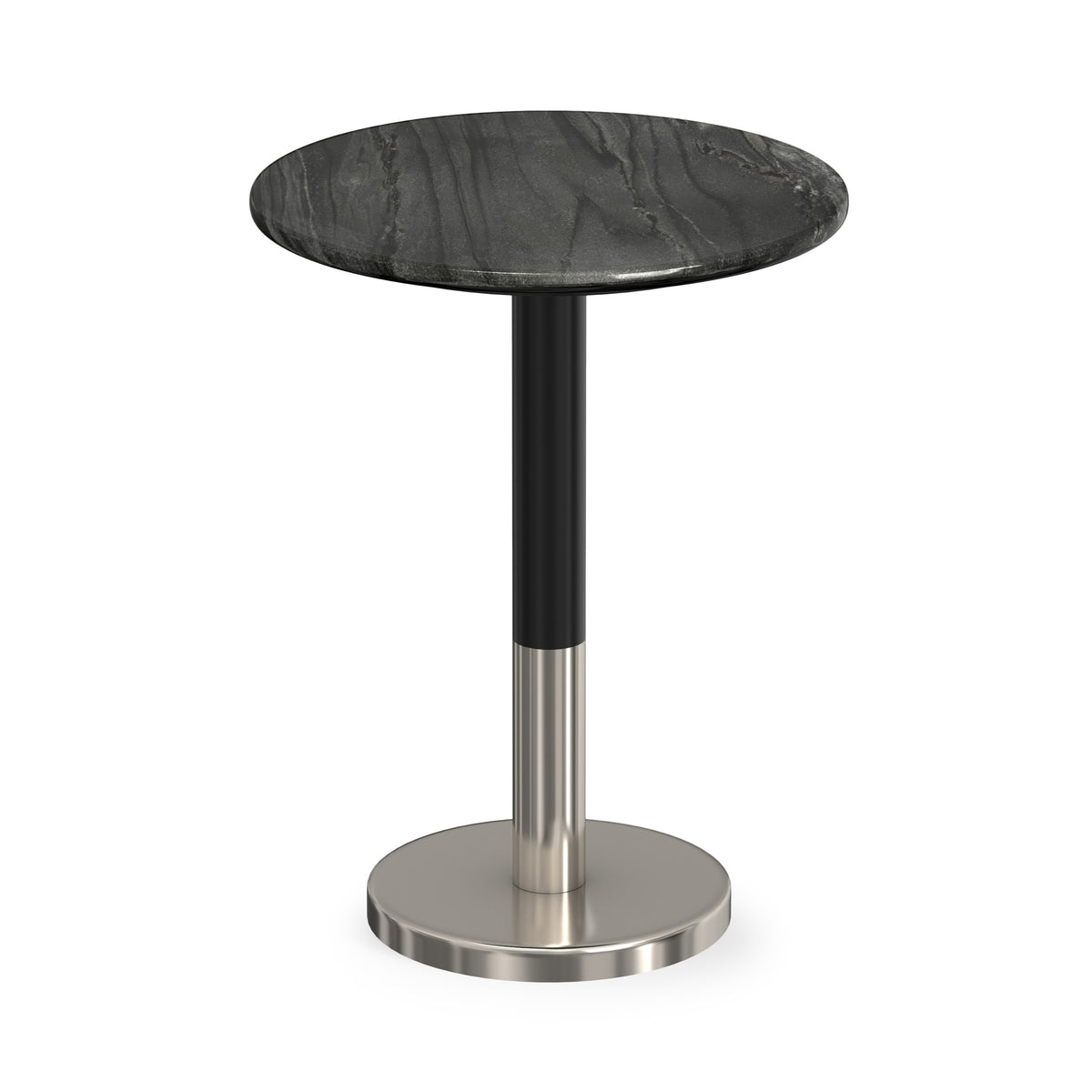 Grey Marble/Black/Silver | Evans Marble Side Table