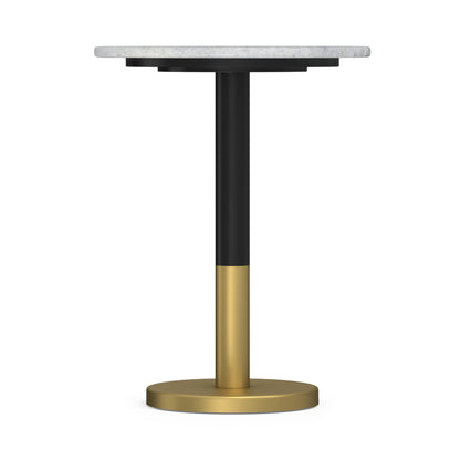 White Marble/Black/Gold | Evans Marble Side Table
