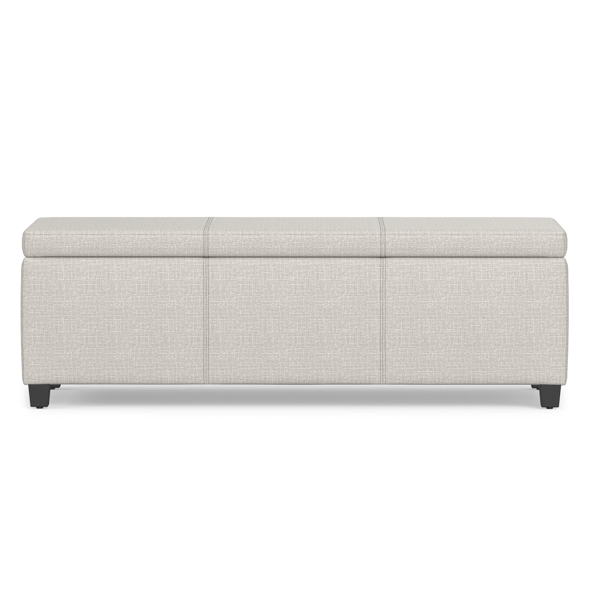 Alabaster Ivory Linen Style Fabric | Avalon Storage Ottoman in Linen
