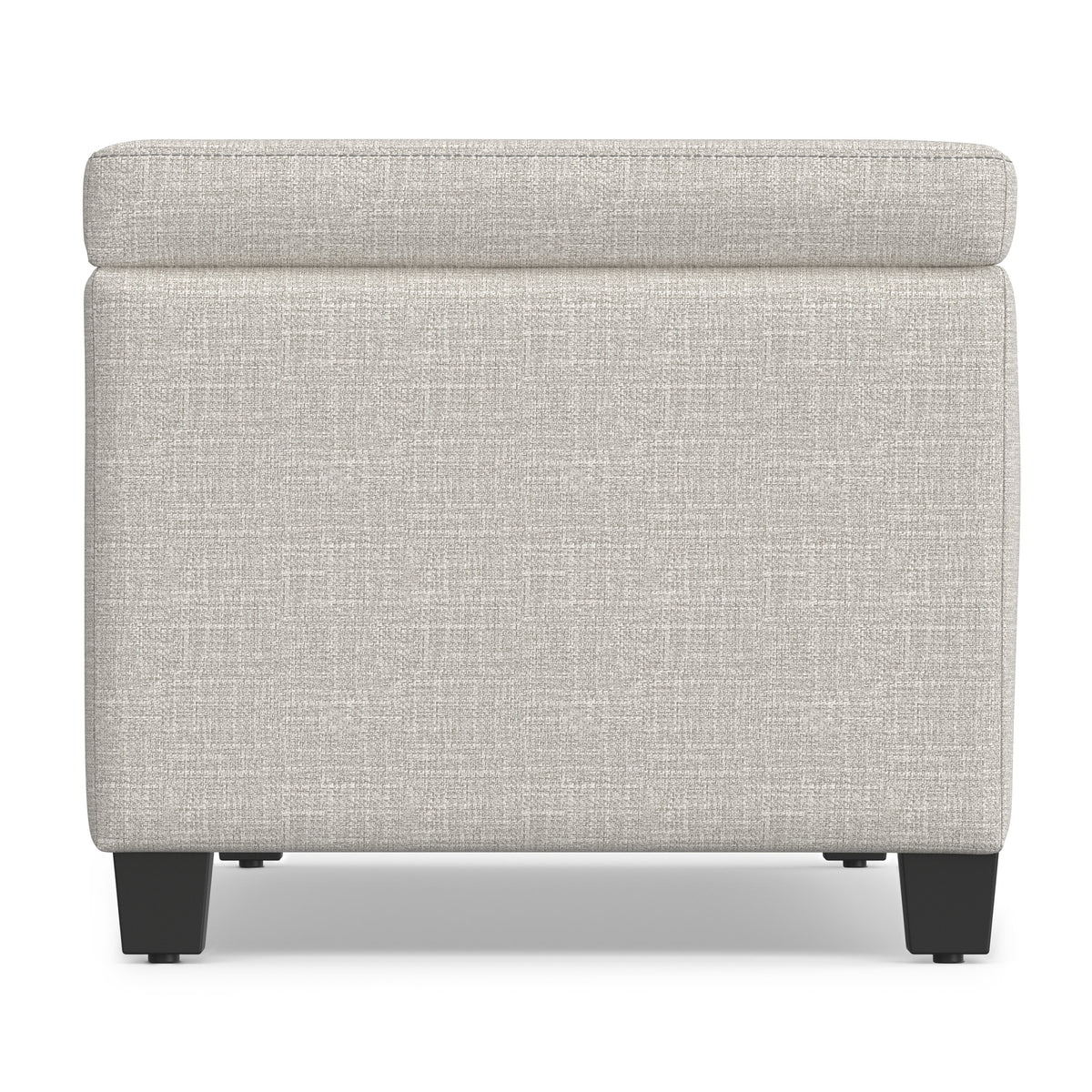 Alabaster Ivory Linen Style Fabric | Avalon Storage Ottoman in Linen