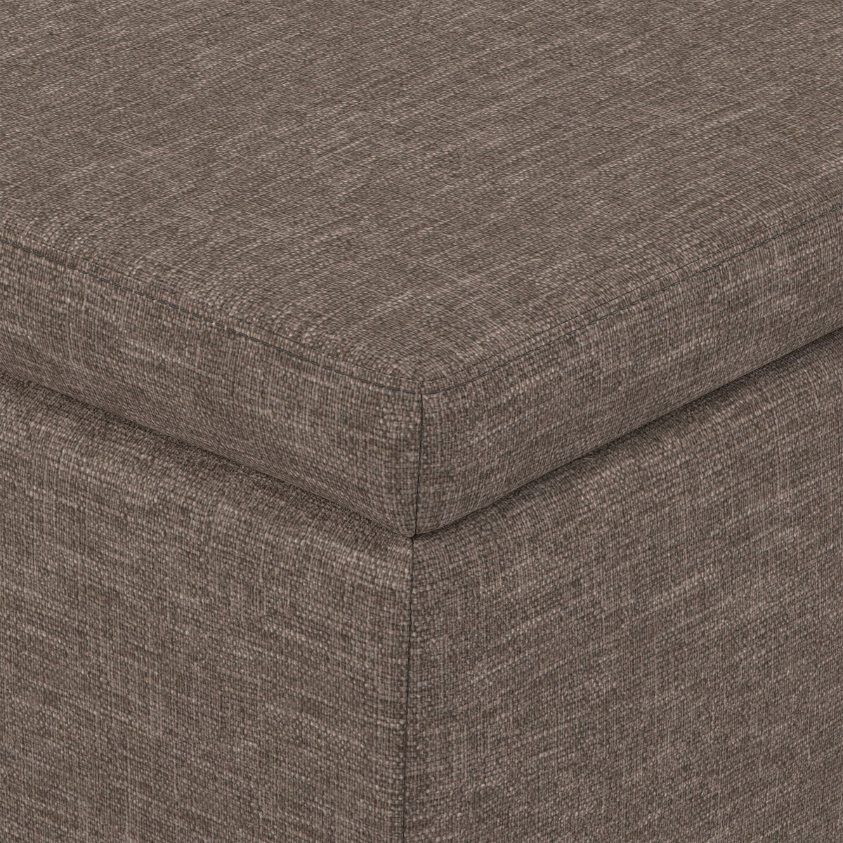 Fawn Brown Linen Style Fabric | Avalon Storage Ottoman in Linen