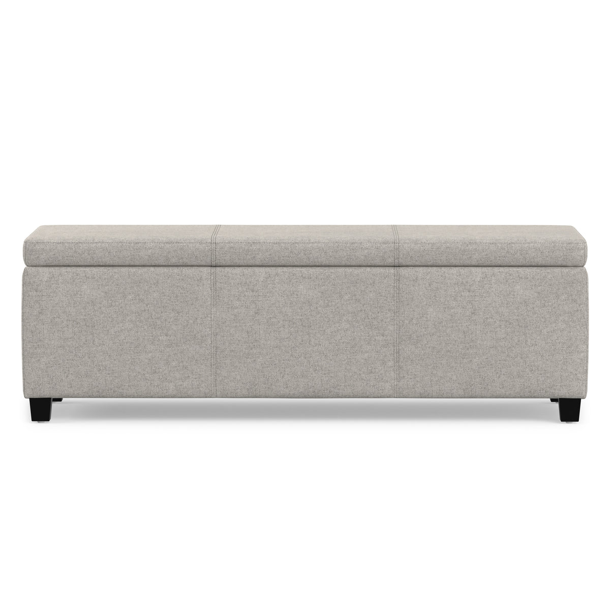 Cloud Grey Linen Style Fabric | Avalon Storage Ottoman in Linen