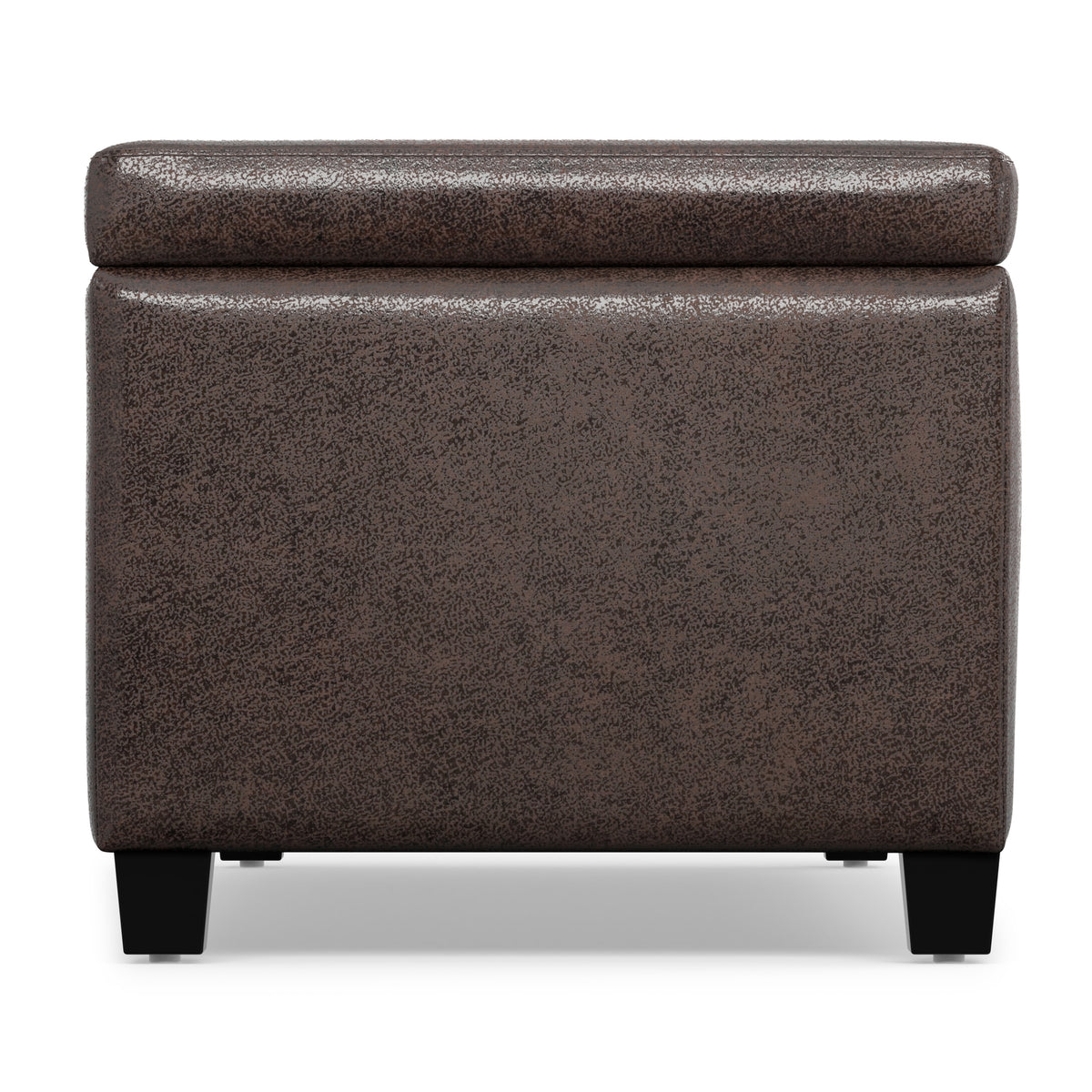 Distressed Brown  Distressed Vegan Leather | Avalon Storage Ottoman in Distressed Vegan Leather