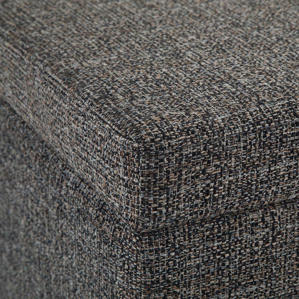 Ebony Tweed Style Fabric | Avalon Large Storage Ottoman Bench in Tweed Style Fabric