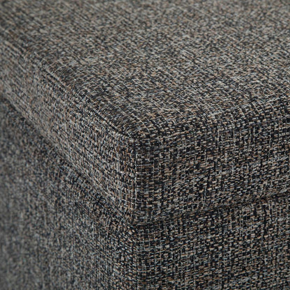 Ebony Tweed Style Fabric | Avalon Large Storage Ottoman Bench in Tweed Style Fabric