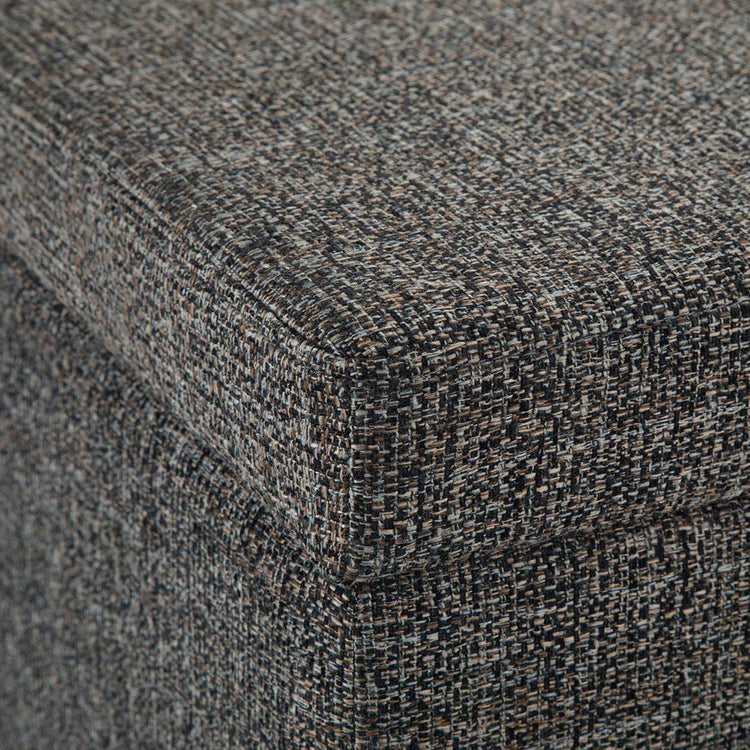 Ebony Tweed Style Fabric | Avalon Large Storage Ottoman Bench in Tweed Style Fabric