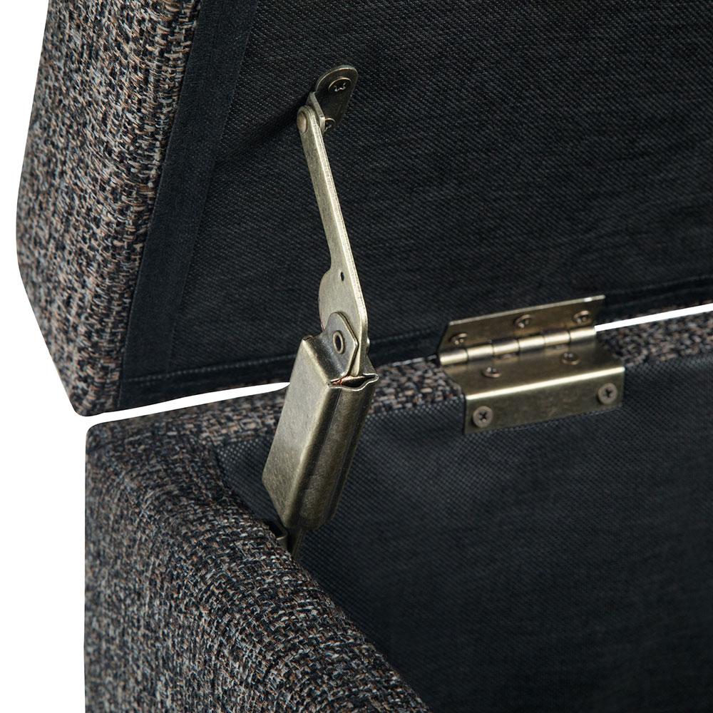 Ebony Tweed Style Fabric | Avalon Large Storage Ottoman Bench in Tweed Style Fabric