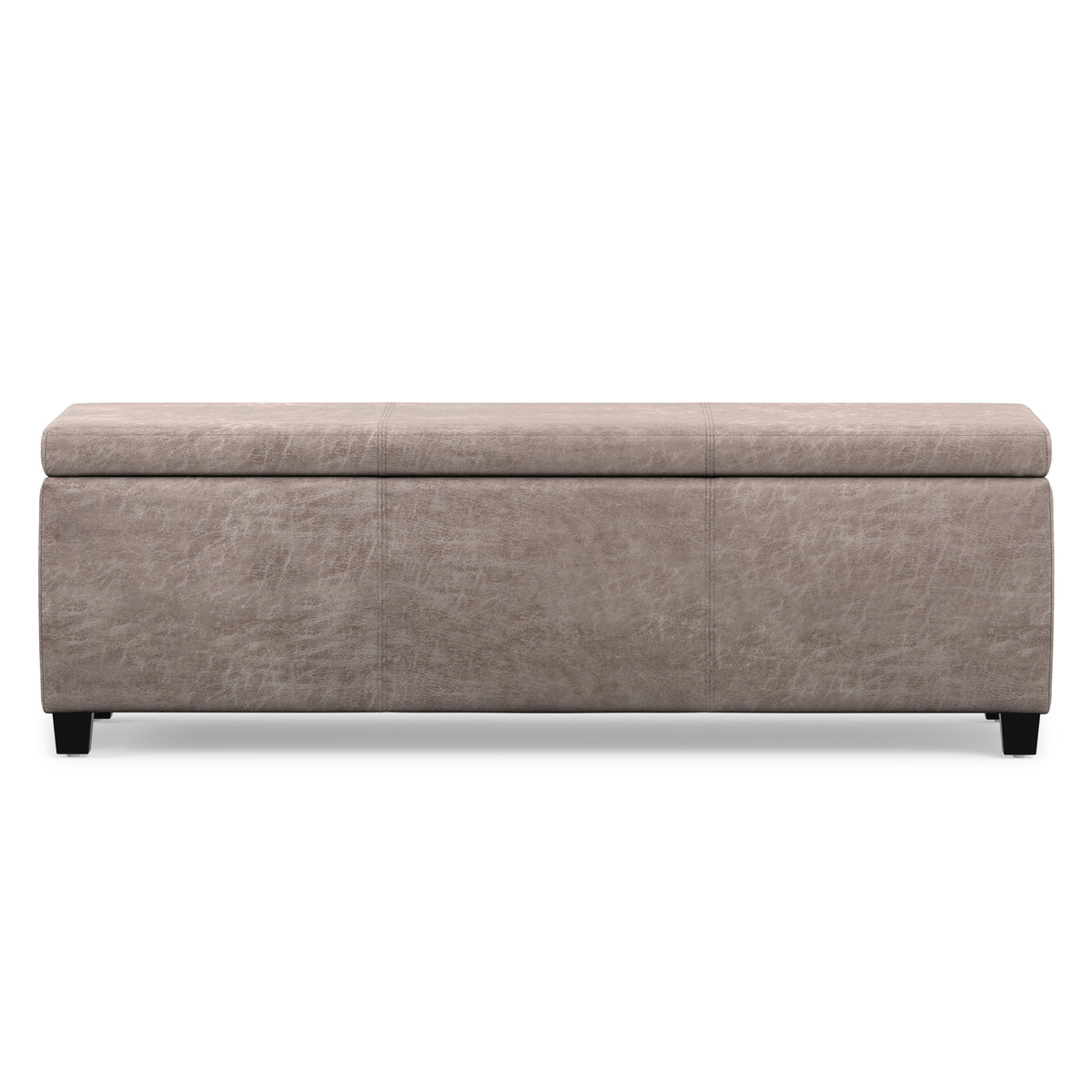 Distressed Grey  Distressed Vegan Leather | Avalon Storage Ottoman in Distressed Vegan Leather