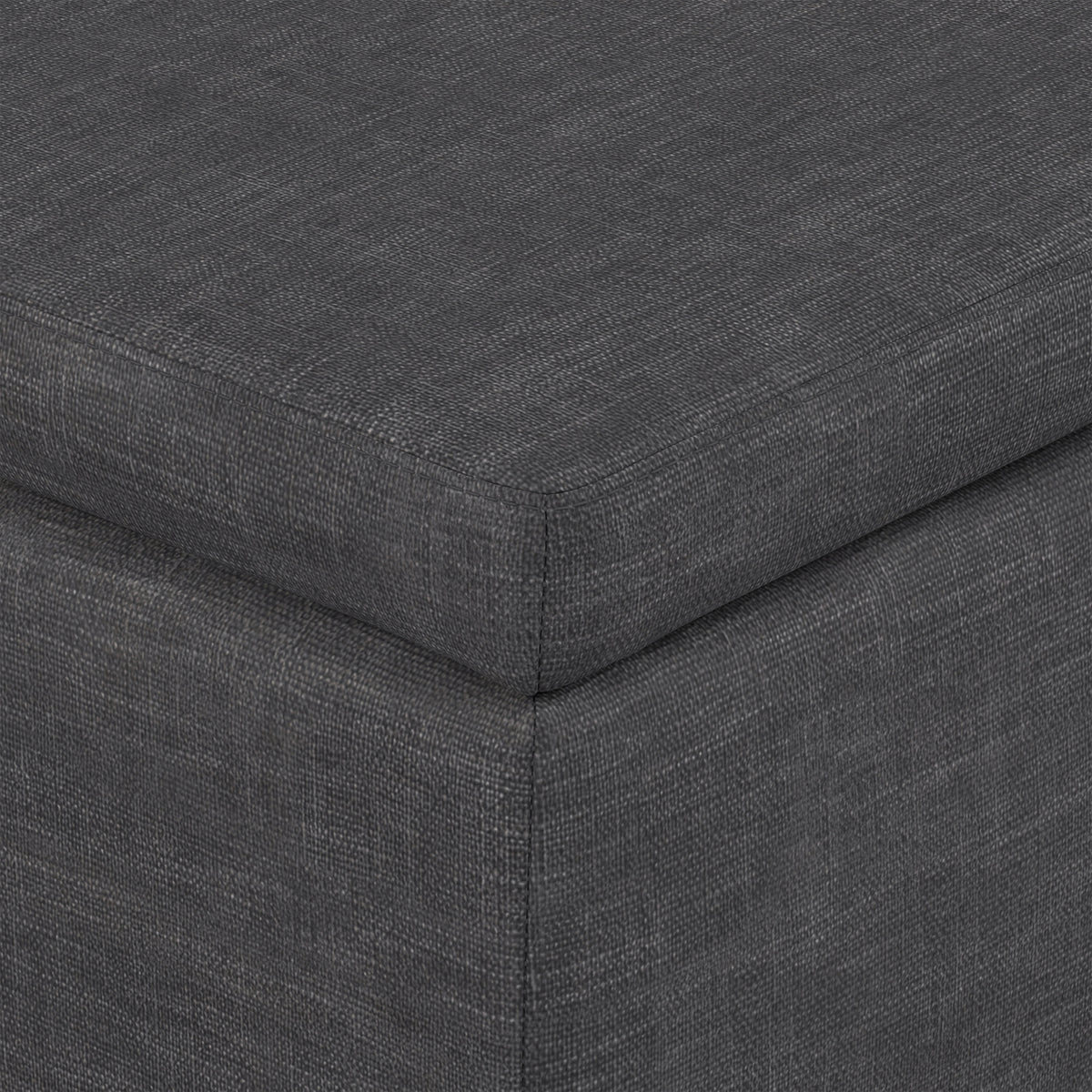 Slate Grey Linen Style Fabric | Avalon Storage Ottoman in Linen