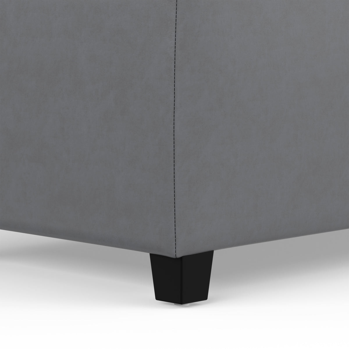 Stone Grey Vegan Leather | Avalon Storage Ottoman in Vegan Leather