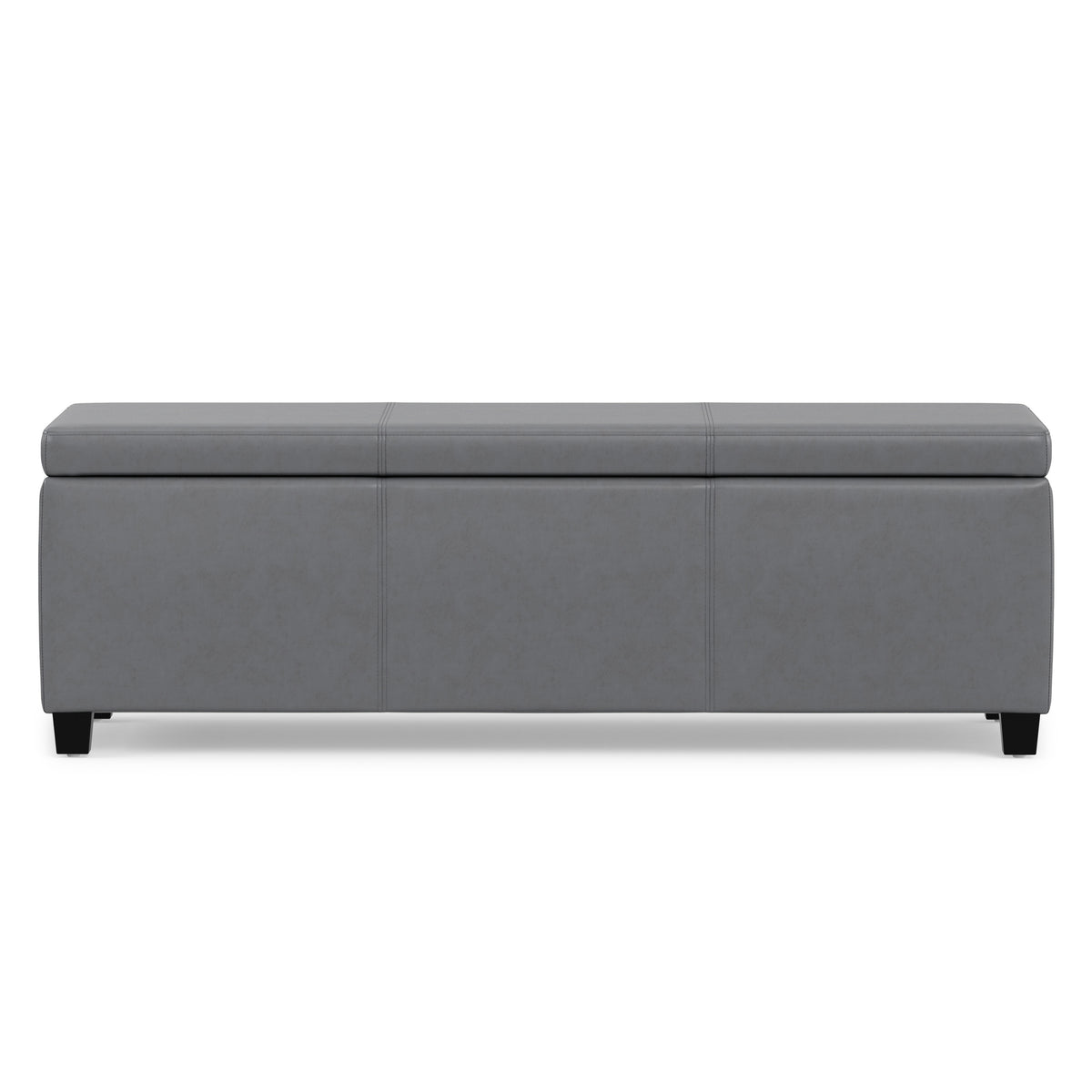 Stone Grey Vegan Leather | Avalon Storage Ottoman in Vegan Leather