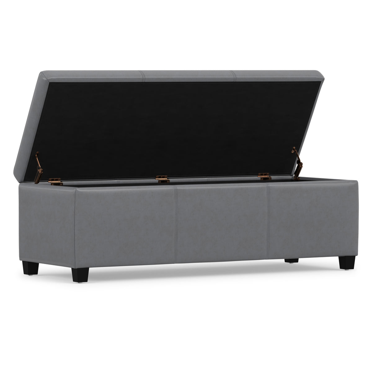 Stone Grey Vegan Leather | Avalon Storage Ottoman in Vegan Leather