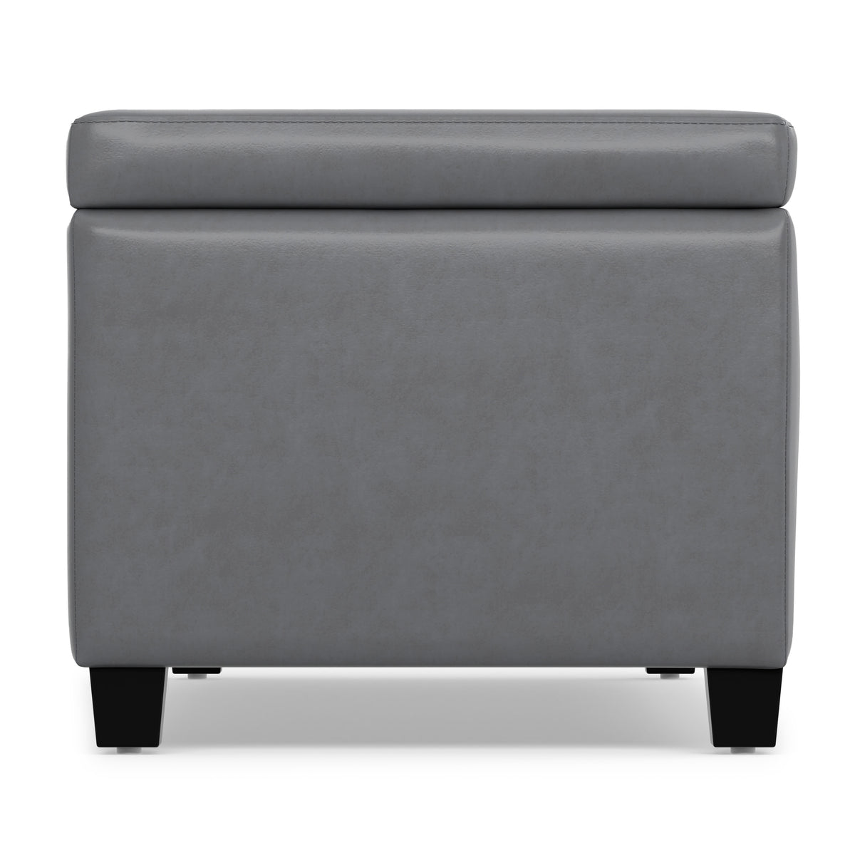 Stone Grey Vegan Leather | Avalon Storage Ottoman in Vegan Leather