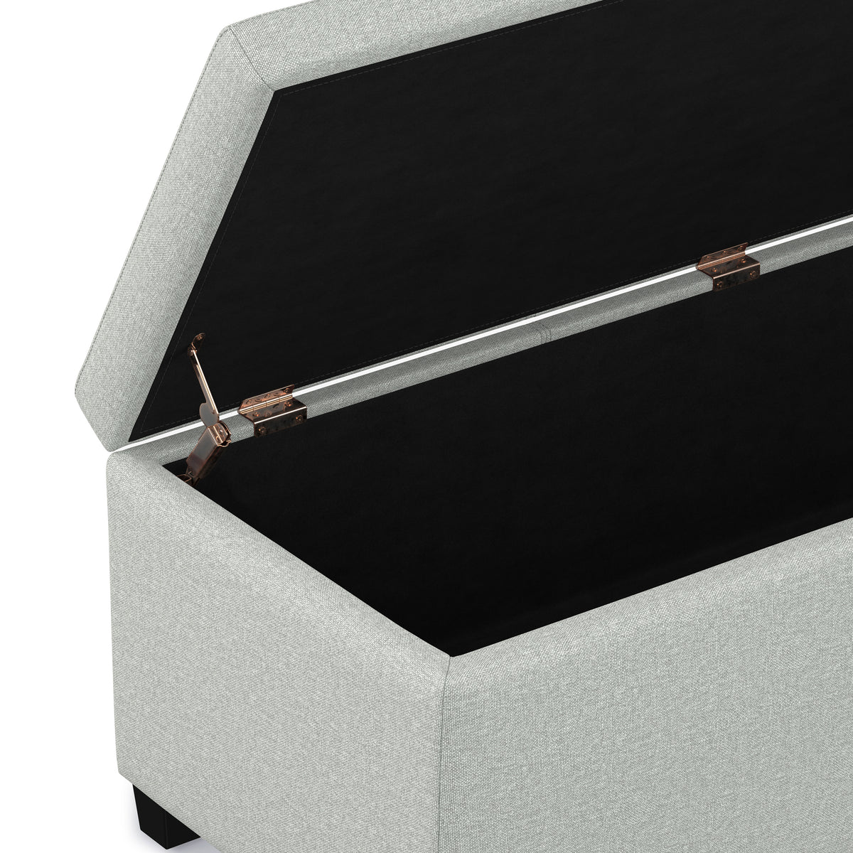 Light Stone Grey Linen Style Fabric | Avalon Storage Ottoman in Linen